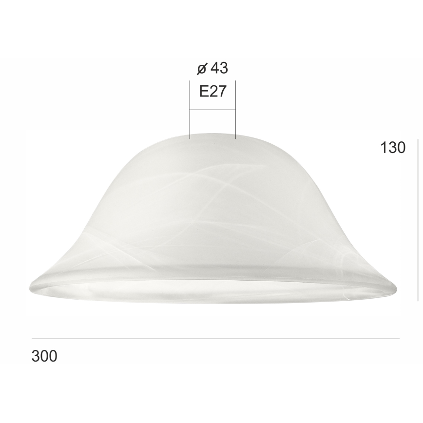 Резервно стъкло за полилей SFERA E27 130x300 мм бял
