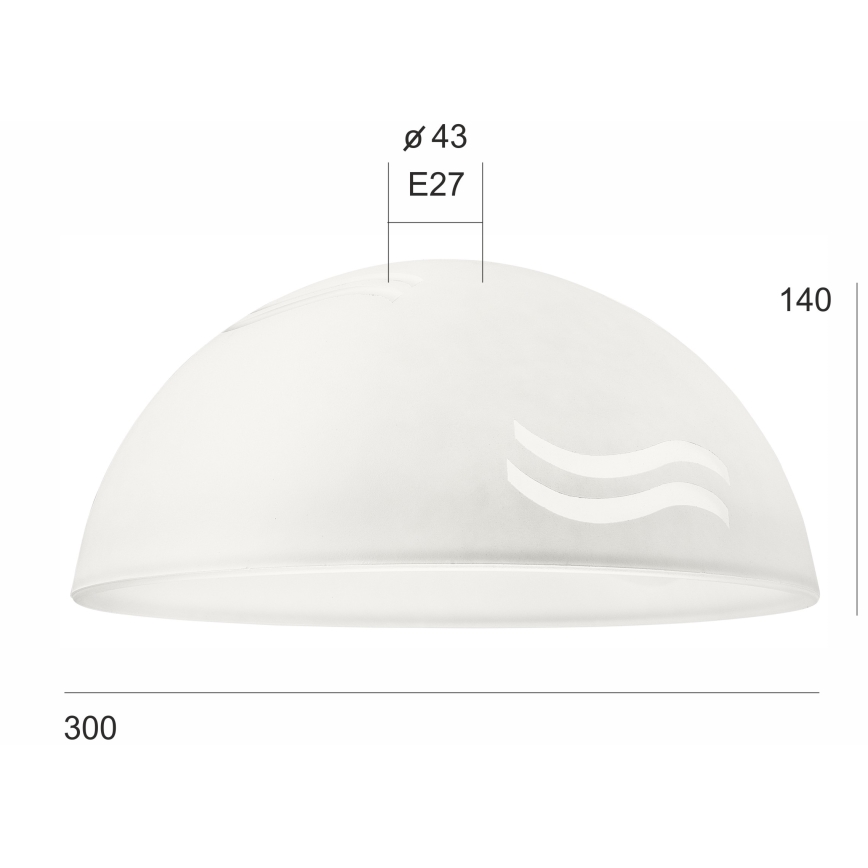 Резервно стъкло за полилей SFERA E27 140x300 мм бял