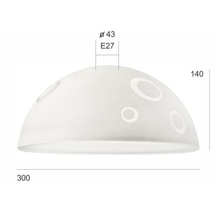 Резервно стъкло за полилей SFERA E27 140x300 мм бял