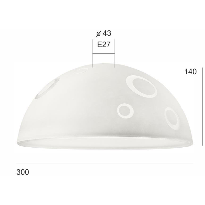 Резервно стъкло за полилей SFERA E27 140x300 мм бял