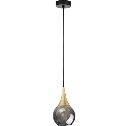 Резервно стъкло за полилей LACRIMA SMOKY E27, диаметър 15 см, черен димящ