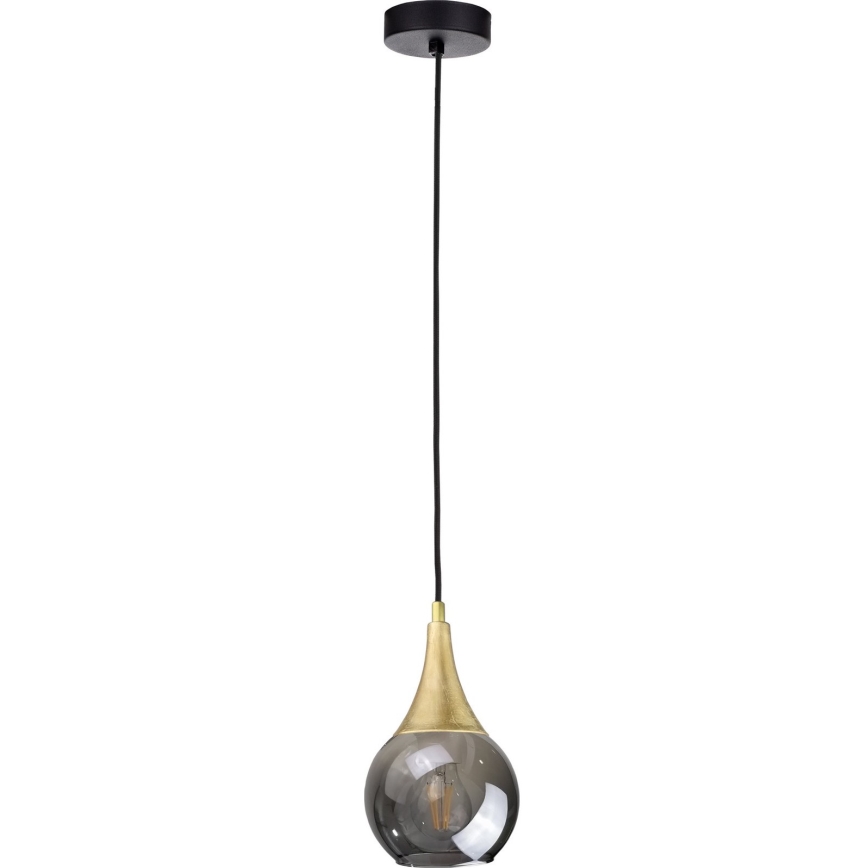 Резервно стъкло за полилей LACRIMA SMOKY E27, диаметър 15 см, черен димящ