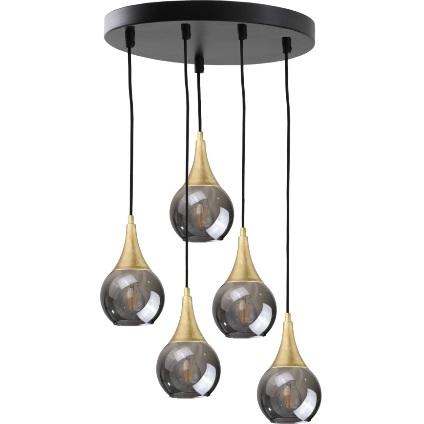 Резервно стъкло за полилей LACRIMA SMOKY E27, диаметър 15 см, черен димящ