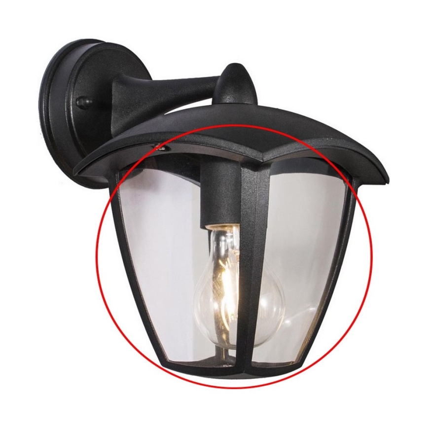 Резервно стъкло за стенен аплик и лампа LUNA E27 — кристално прозрачно