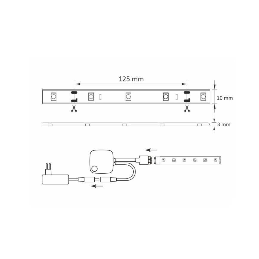 RGB LED Димируема лента Wi-fi + музикална функция LED/16W 5 м Tuya
