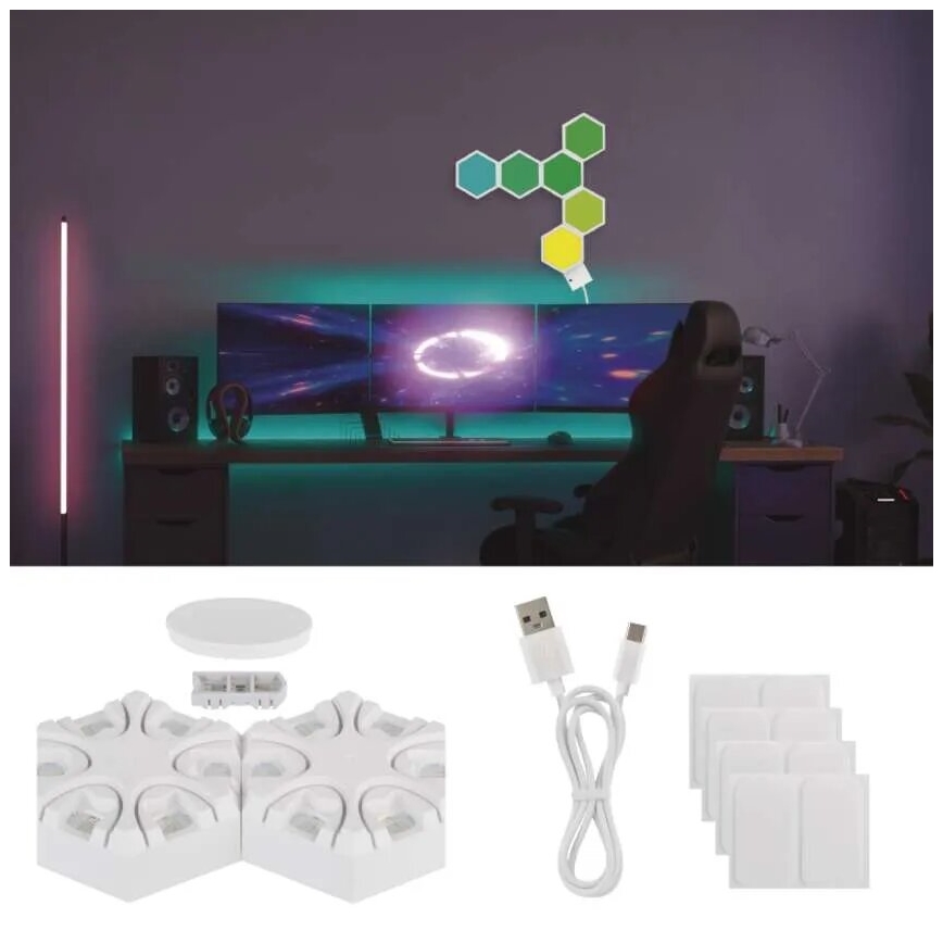 RGBIC Димируема настолна лампа GoSmart LED/5,5W/230V Wi-Fi Tuya