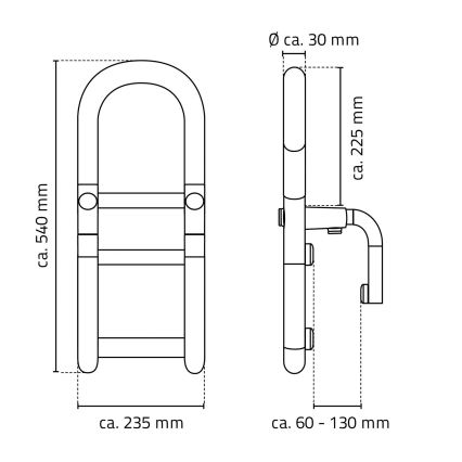 Ridder - Дръжка за вана 54x23,5 cm бяла