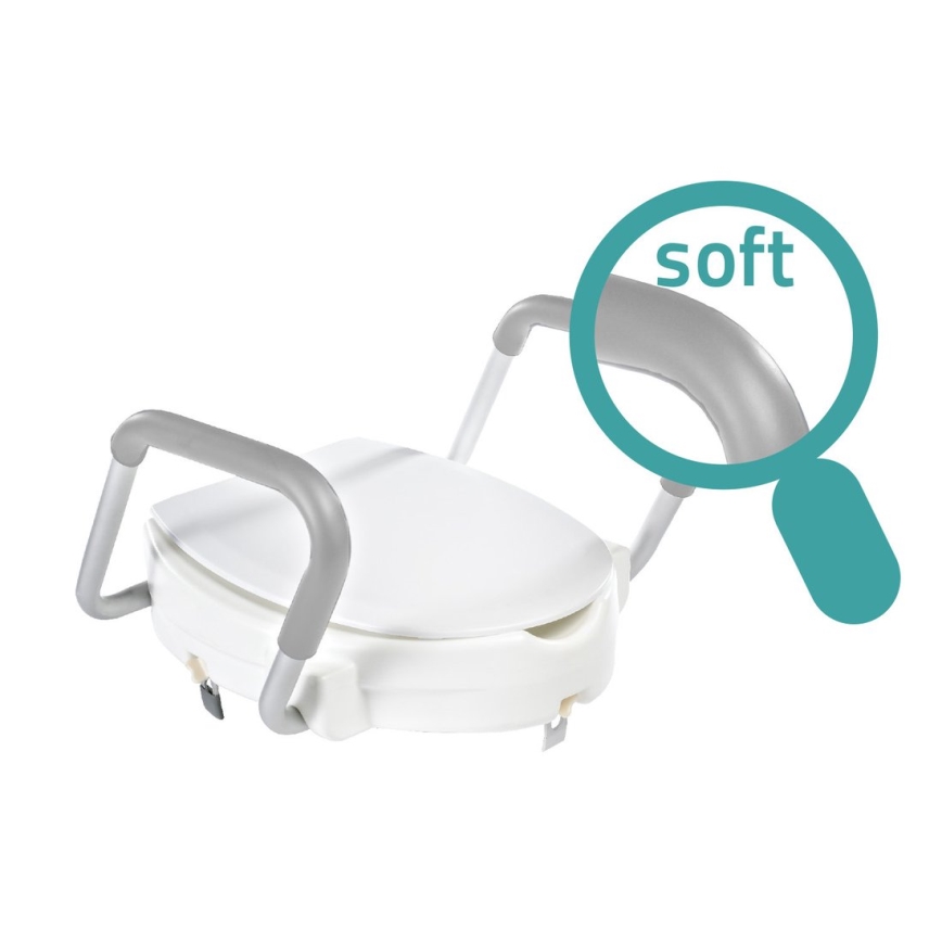 Ridder - Повдигнато тоалетно седалце с дръжки, бяло