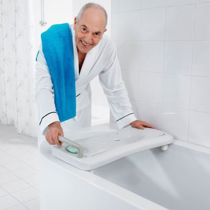 Ridder - Седалка за вана с дръжка 31x70 см, бяла