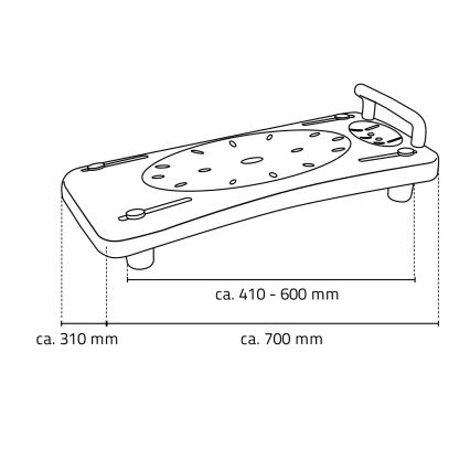 Ridder - Седалка за вана с дръжка 31x70 см, бяла