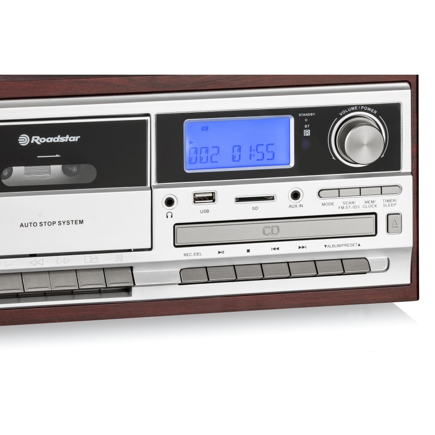 Roadstar HIF-8892 EBT - Hi-Fi система с грамофон, CD и касетен плейър 64W/230V + дистанционно управление