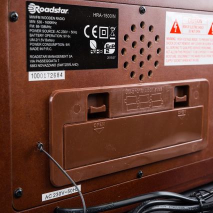Roadstar HRA-1500/N - FM/MW радио 24W/230V/6xLR14