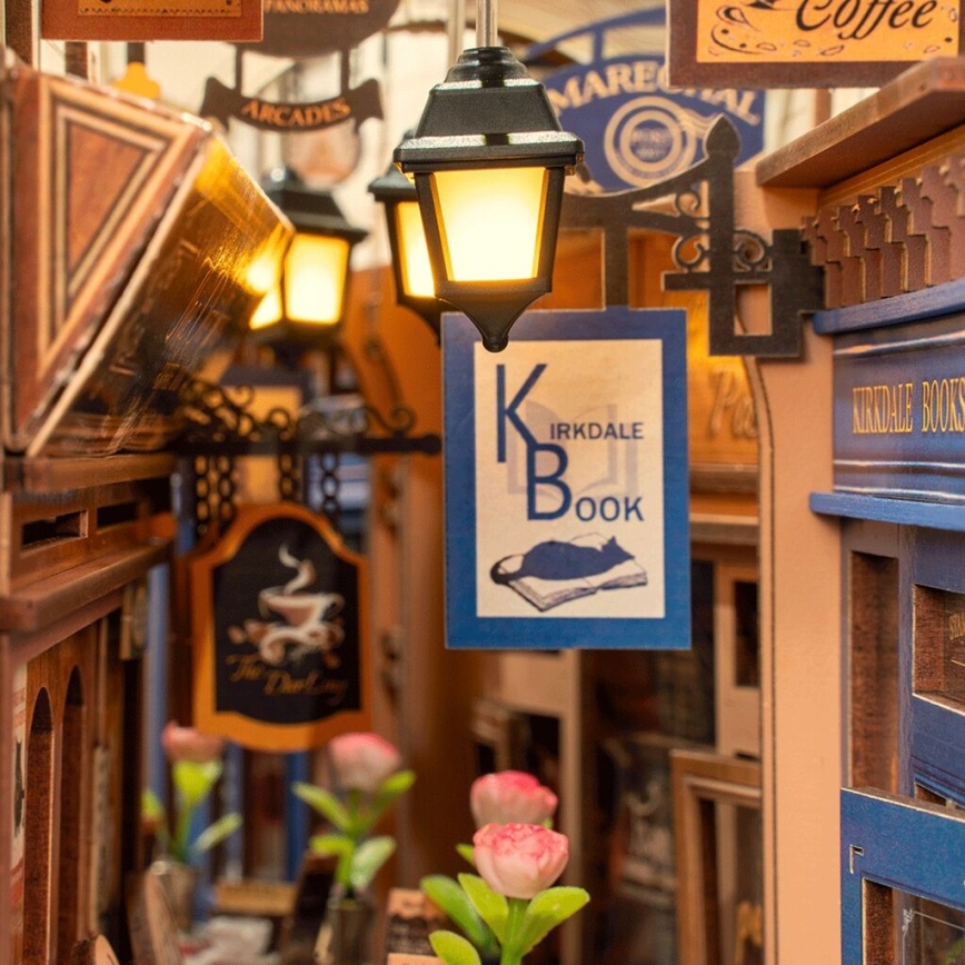 RoboTime - 3D пъзел LED Стопер за книги Среща в книжния пасаж 2xAAA