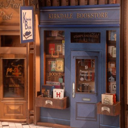 RoboTime - 3D пъзел LED Стопер за книги Среща в книжния пасаж 2xAAA