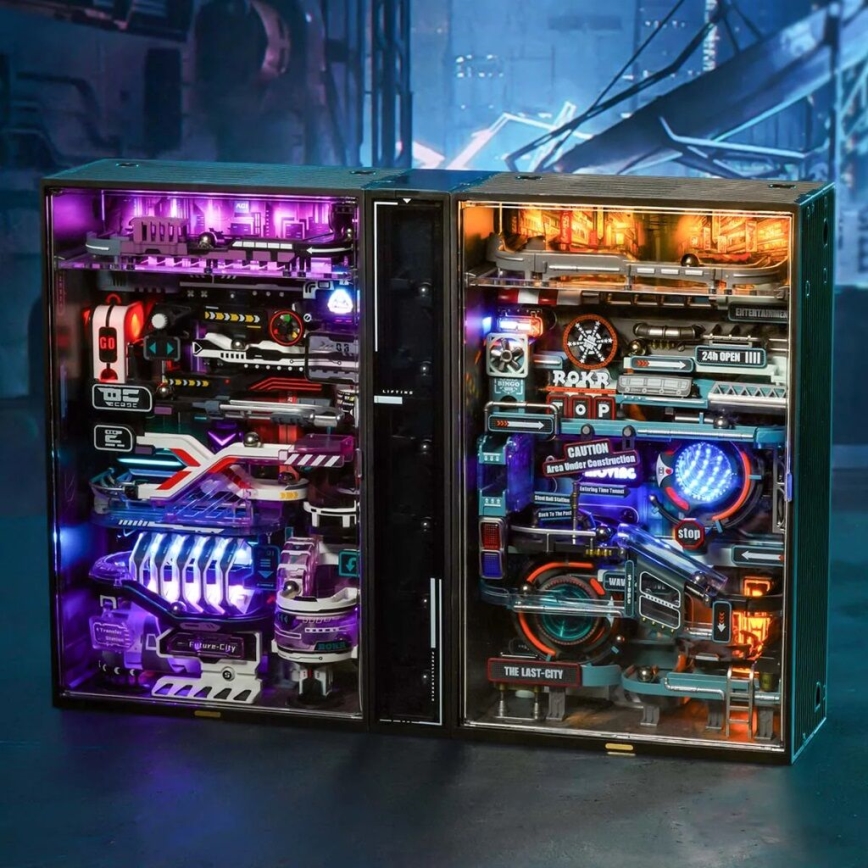 RoboTime - 3D механичен пъзел с мраморна писта Град от миналото