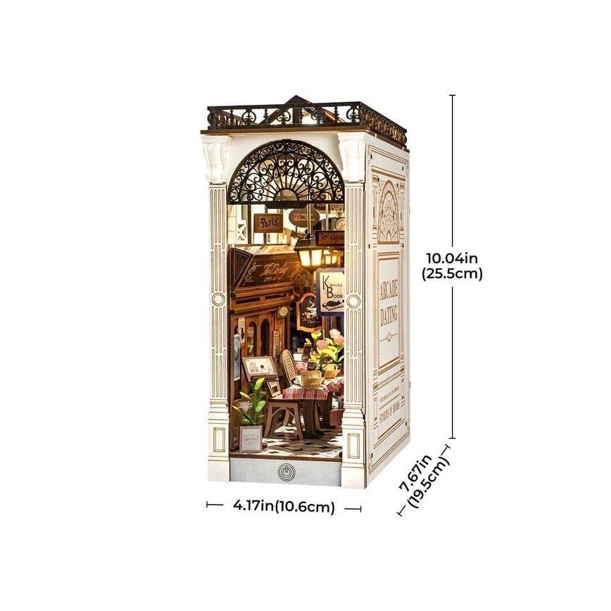 RoboTime - 3D пъзел LED Стопер за книги Meeting with books in the arcade 2xAAA