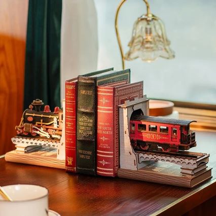 RoboTime - 3D пъзел Стопер за книги Исторически парен влак