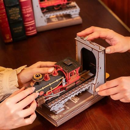 RoboTime - 3D пъзел Стопер за книги Исторически парен влак