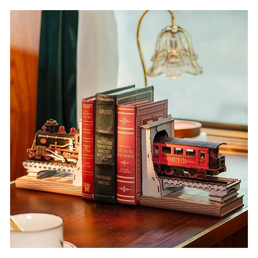 RoboTime - 3D пъзел Стопер за книги Исторически парен влак