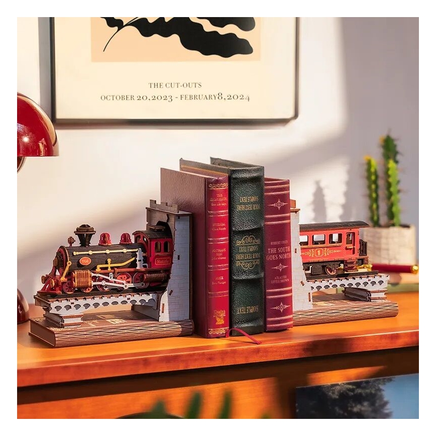 RoboTime - 3D пъзел Стопер за книги Исторически парен влак