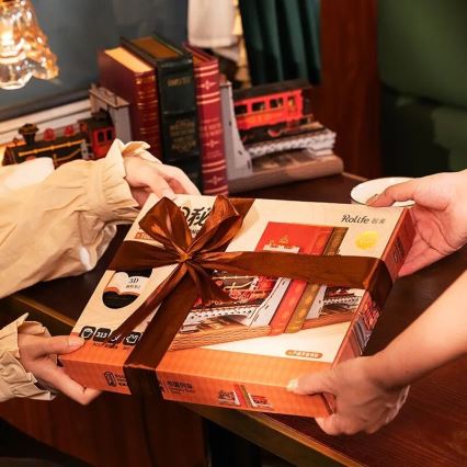 RoboTime - 3D пъзел Стопер за книги Исторически парен влак