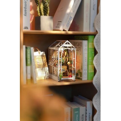 RoboTime - LED Стопер за книги Градина къща 3D пъзел 2xAAA
