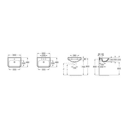 Roca A3270A1000 - Стенна мивка CARMEN 65x48 см керамика/бял