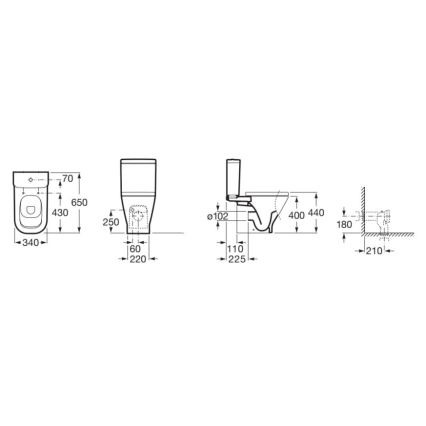 Roca A342477000 - тоалетна чиния GAP керамика/бяла