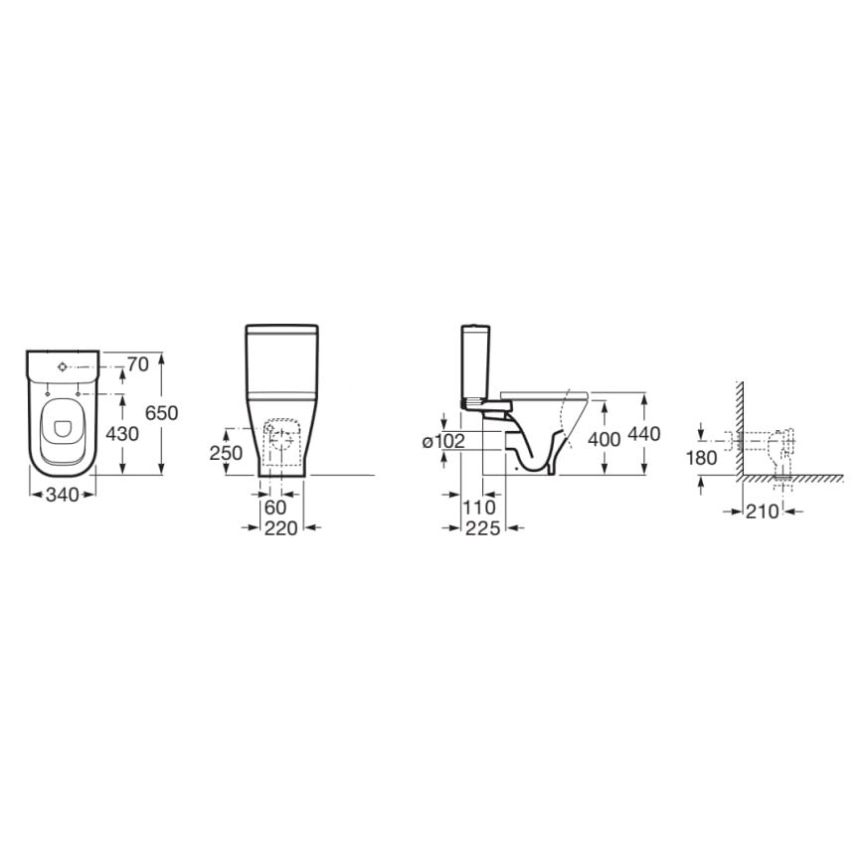 Roca A342477000 - тоалетна чиния GAP керамика/бяла