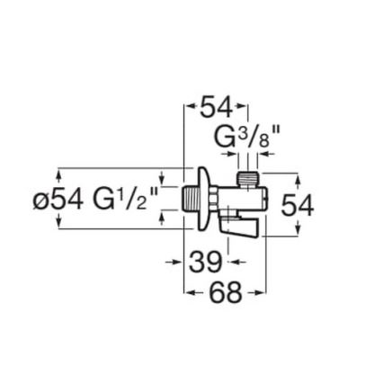Roca A525168200 - Ъглов кран AQUA гланцов хром