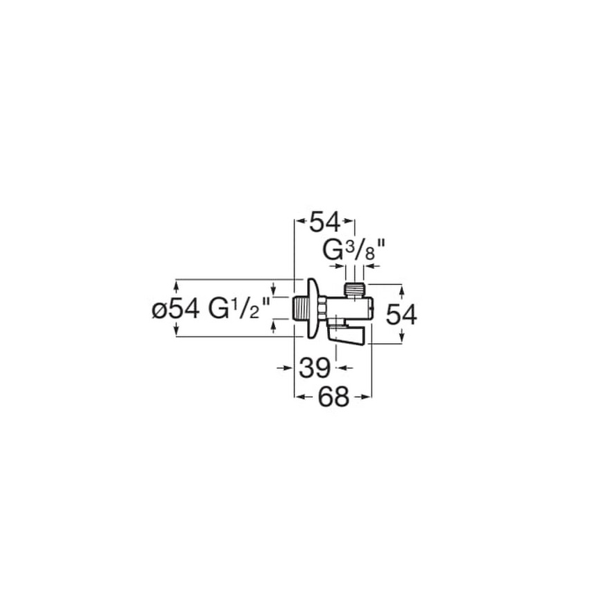 Roca A525168200 - Ъглов кран AQUA гланцов хром