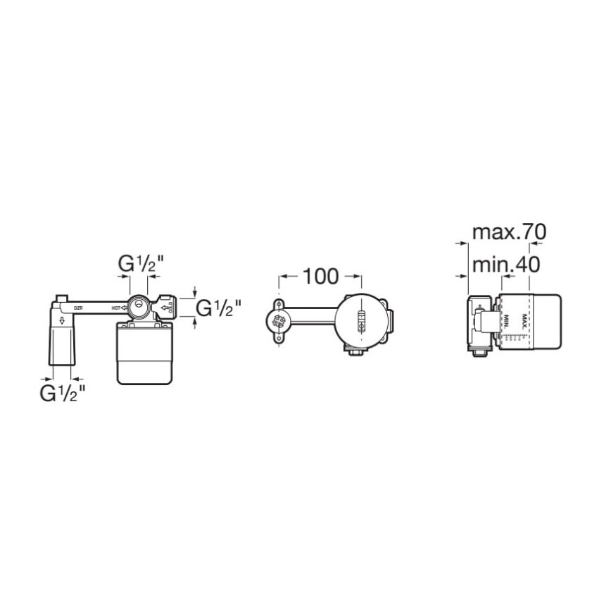 Roca A525220603 - Монтажно тяло за вградени смесители