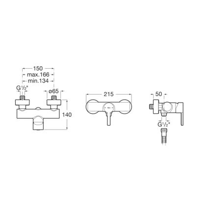 Roca A5A2196C00 - Душ смесител NAIA, лъскав хром