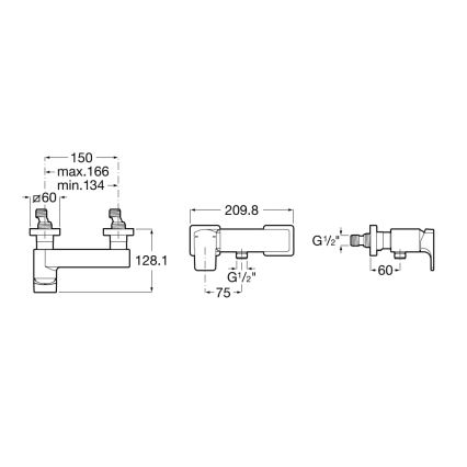 Roca A5A2D01C00 - Душ смесител L90, хром гланц
