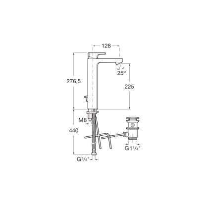 Roca A5A3G01C00 - Смесител за мивка + излив L90 27,6 cm лъскав хром