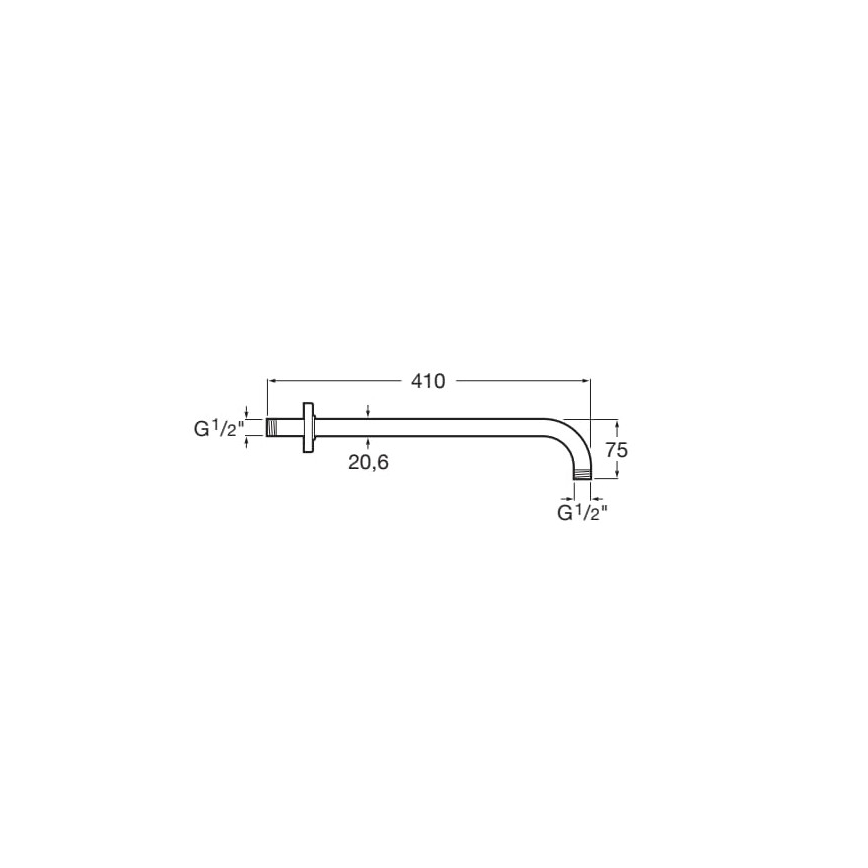 Roca A5B0250C00 - Душово рамо RAINDREAM 40 см лъскав хром