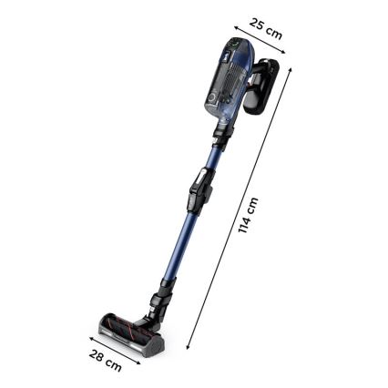 Rowenta - Безжичен прахосмукач с моп X-FORCE FLEX ANIMAL AQUA AUTO 3 в 1, 480W/32,4V 2500 mAh, син