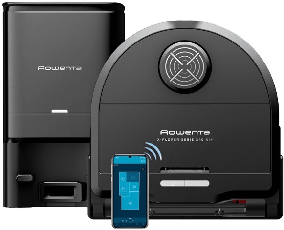 Rowenta - Интелигентна прахосмукачка робот с моп X-PLORER S240+ AI Animal & Allergy Wi-Fi 5200 mAh