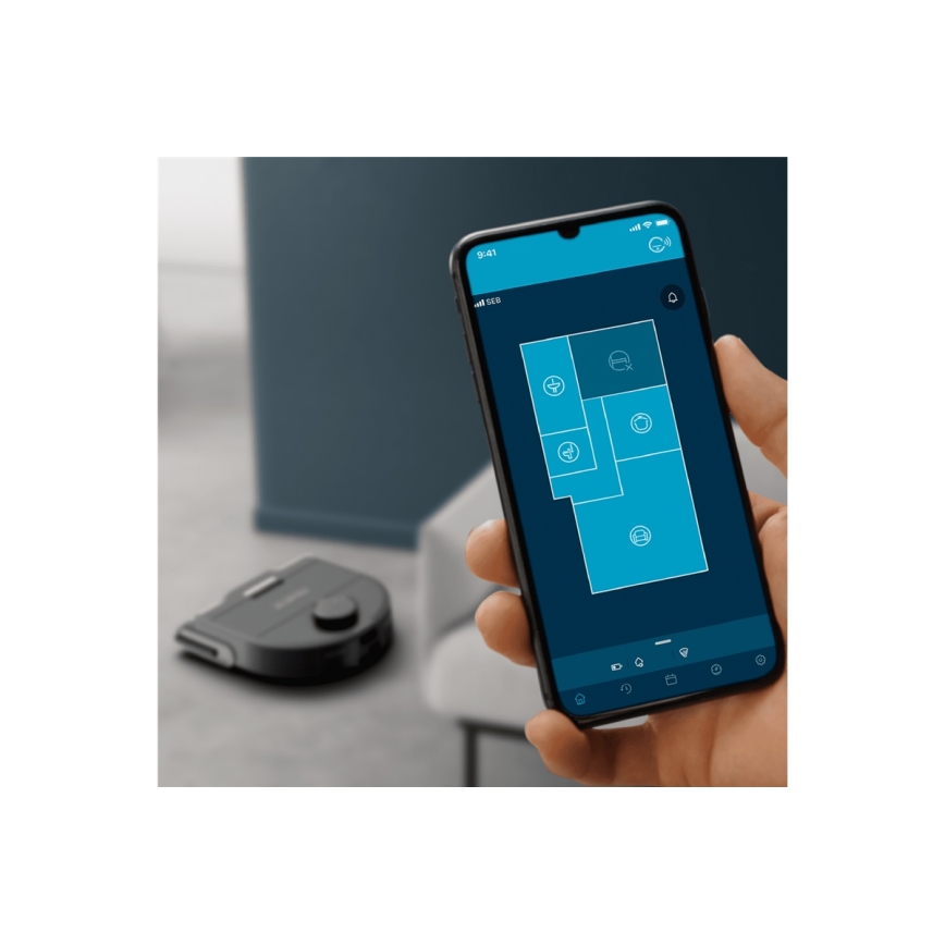 Rowenta - Интелигентна прахосмукачка робот с моп X-PLORER S240+ AI Animal & Allergy Wi-Fi 5200 mAh
