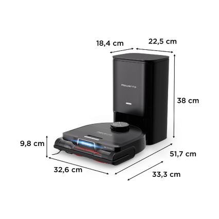 Rowenta - Интелигентна прахосмукачка робот с моп X-PLORER S240+ AI Animal & Allergy Wi-Fi 5200 mAh