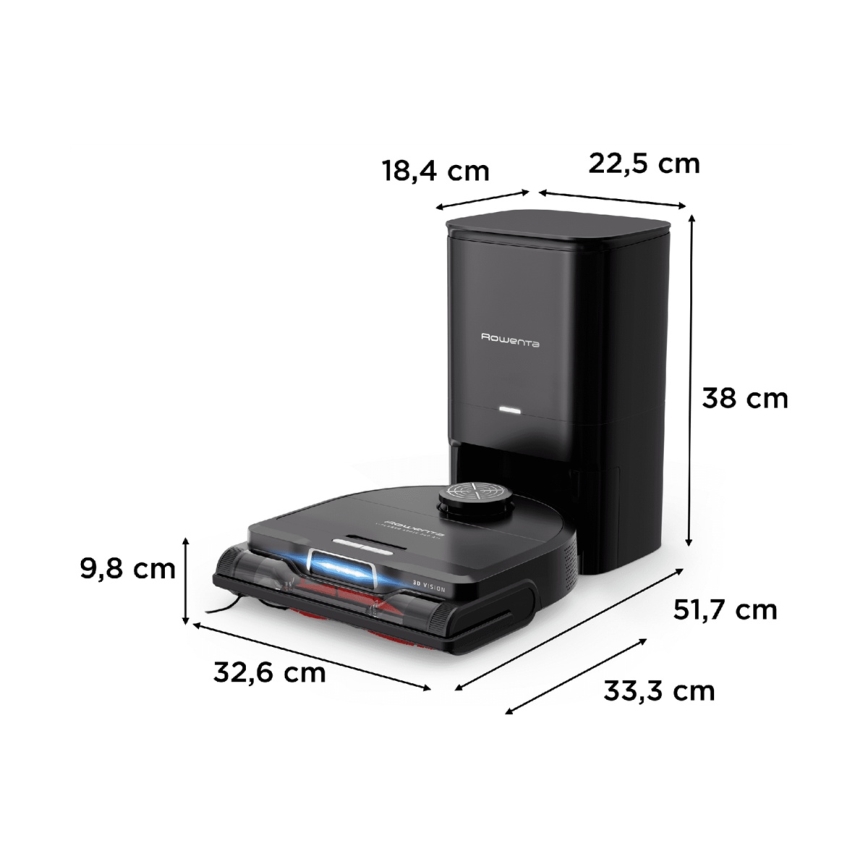 Rowenta - Интелигентна прахосмукачка робот с моп X-PLORER S240+ AI Animal & Allergy Wi-Fi 5200 mAh