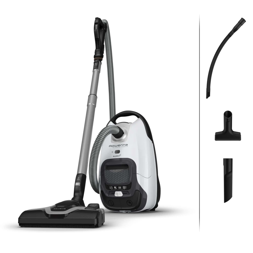 Rowenta - Прахосмукачка с торба SILENCE FORCE ALLERGY+ 4,5 л 400W/230V черно/бяло