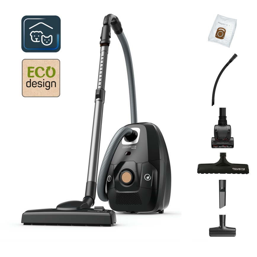Rowenta - Прахосмукачка с торбичка ЗЕЛЕН (зелен) FORCE EFFITECH ECO TOTAL CLEAN 400W/230V черен