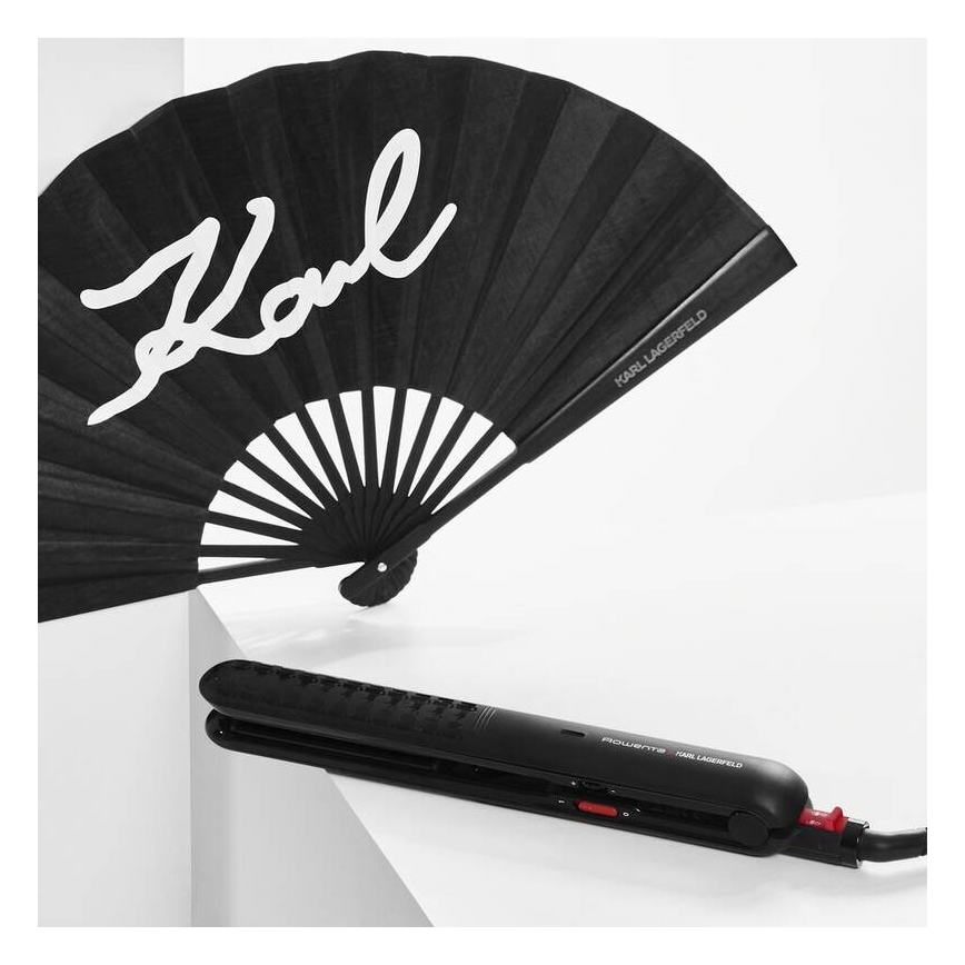 Rowenta - Преса за изправяне на коса KARL LAGERFELD OPTILISS черен