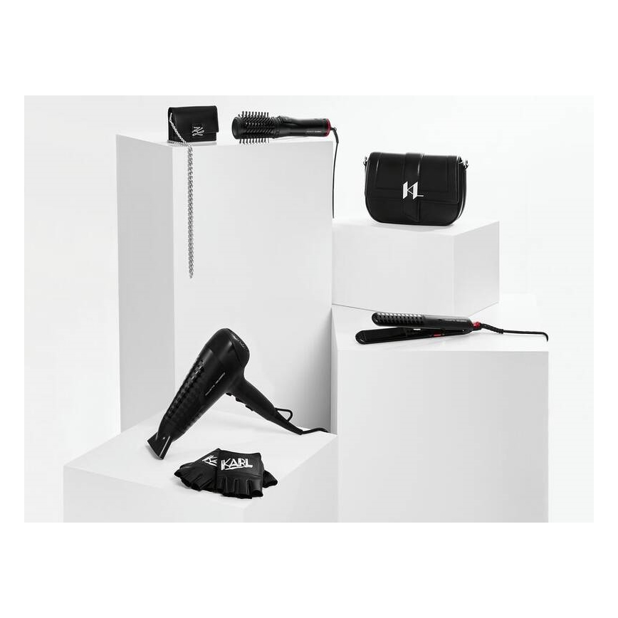 Rowenta - Преса за изправяне на коса KARL LAGERFELD OPTILISS черен