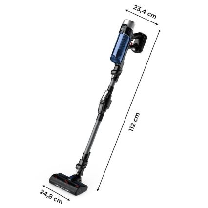 Rowenta - Пръчковидна прахосмукачка с моп X-FORCE FLEX ANIMAL AQUA AUTO 4в1 250W/25,2V 2500 mAh черен/син