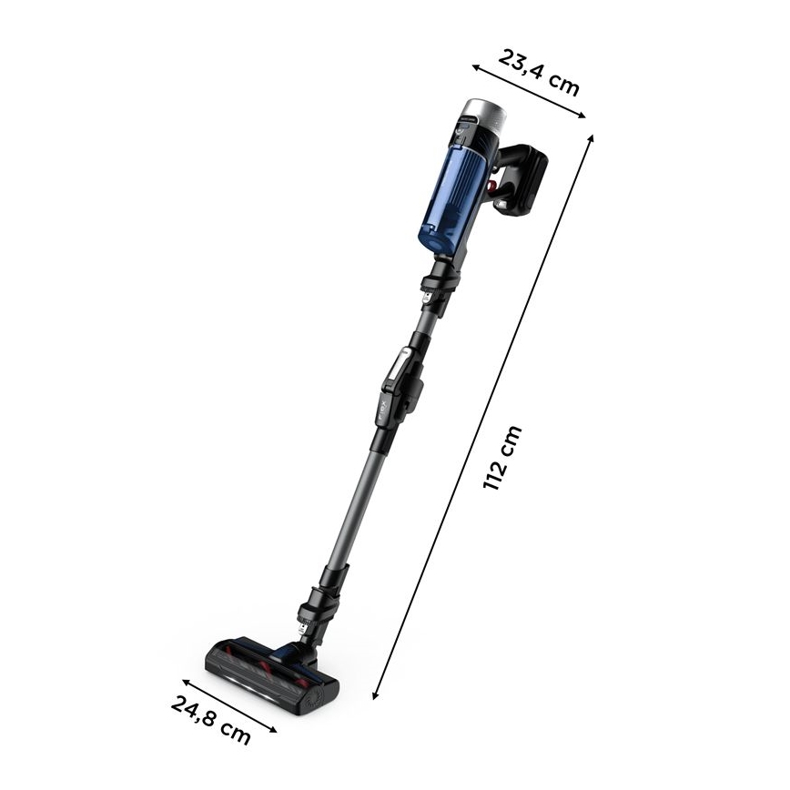 Rowenta - Пръчковидна прахосмукачка с моп X-FORCE FLEX ANIMAL AQUA AUTO 4в1 250W/25,2V 2500 mAh черен/син