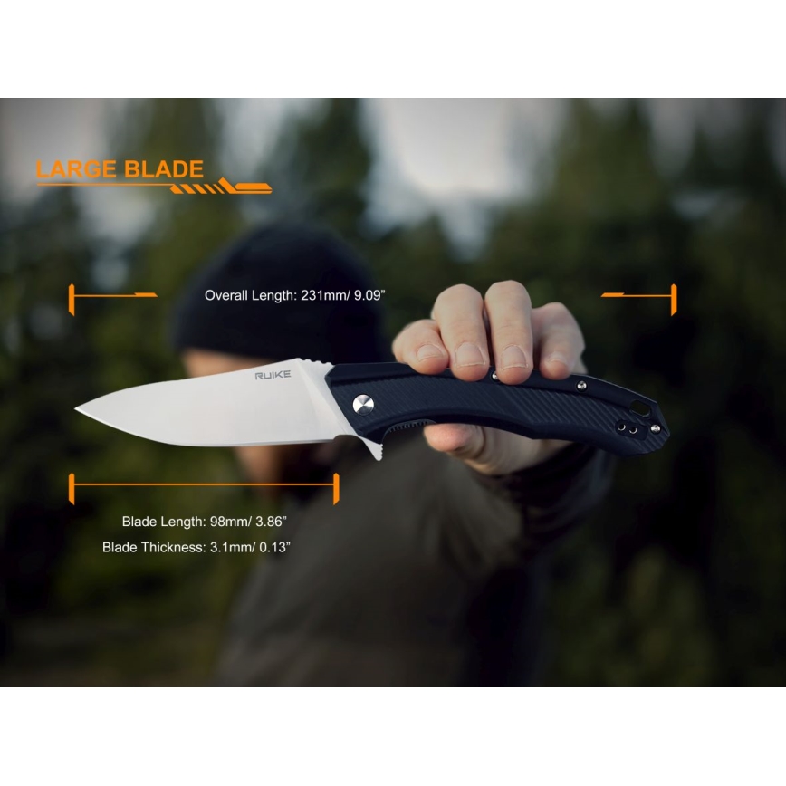 Ruike RUD198PB - Сгъваем джобен нож 23,1 см черен