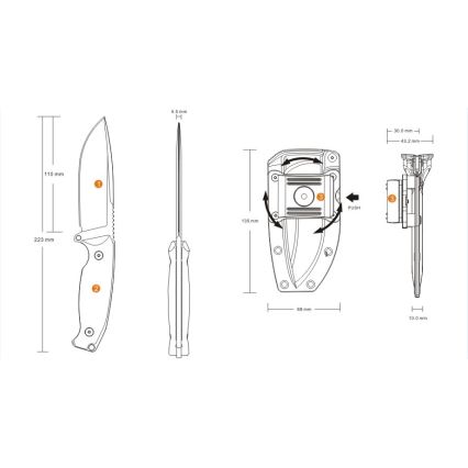 Ruike RUJF118G - Knife JAGER 22,3 см зелен