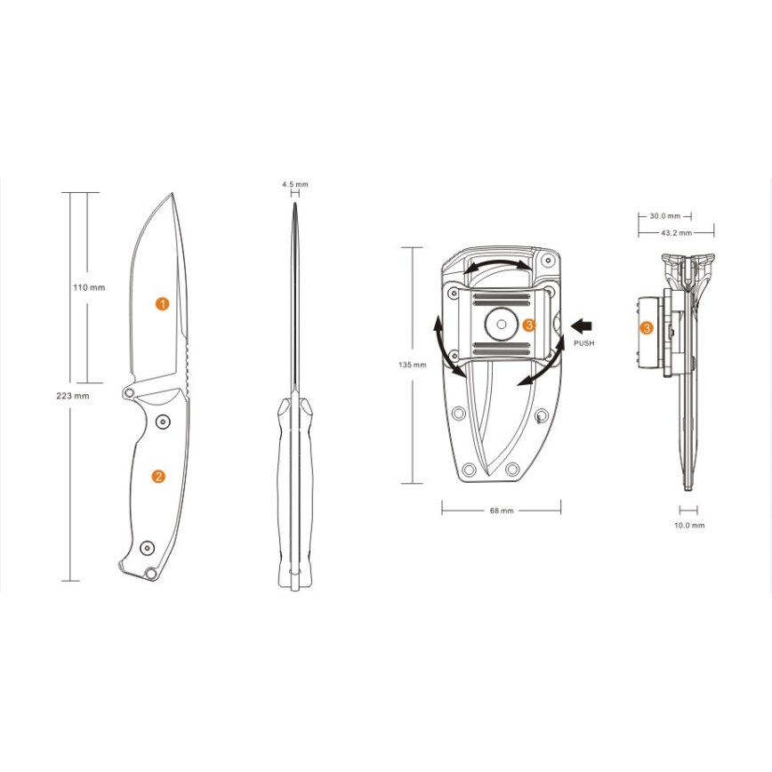 Ruike RUJF118G - Knife JAGER 22,3 см зелен
